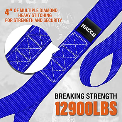 Haccoplanet 8PK Soft Loop Motorcycle Tie-Down Straps, 1.6 x 17inch 12000LB Break Strength, Heavy Duty Tie Down Loops for Securing ATV, UTV, Dirt Bike, Lawn & Garden Equipment (Blue) - color: Blue