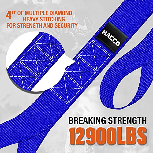 Haccoplanet 8PK Soft Loop Motorcycle Tie-Down Straps, 1.6 x 17inch 12000LB Break Strength, Heavy Duty Tie Down Loops for Securing ATV, UTV, Dirt Bike, Lawn & Garden Equipment (Blue) - color: Blue