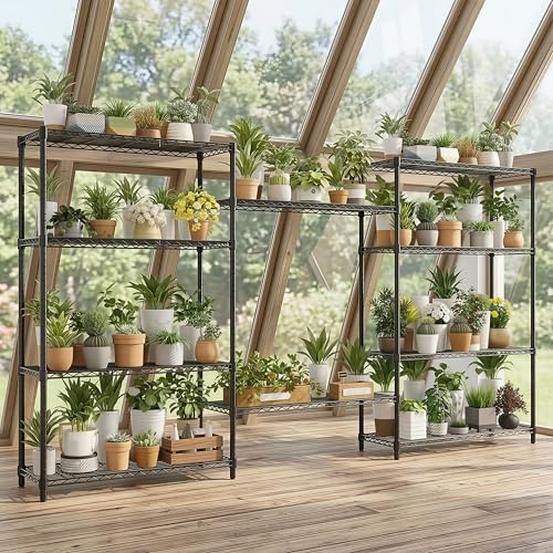 5-Tier Storage Shelves 72" H Wire Shelving, Adjustable Metal Shelving Pantry Shelves, 1325LBS Heavy Duty Rack with Shelf Liners for Garage Commercial Kitchen, 36" W x 14" D x 72" H, Black - size: 36" W x 14" D x 72" H-5 Tier