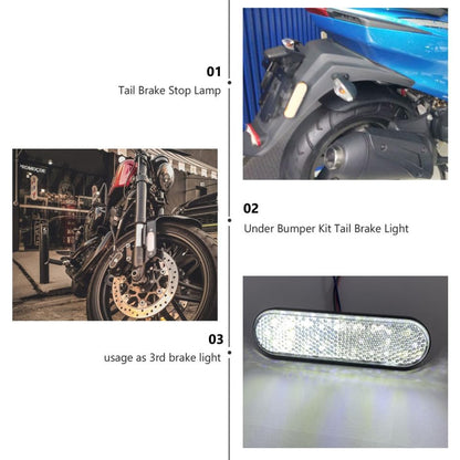 Cabilock 2 Pack Motorcycle Rear Brake Light Led Reflector 24 Led Side Marker Lights Waterproof for Motorbike Tail Brake Lamp