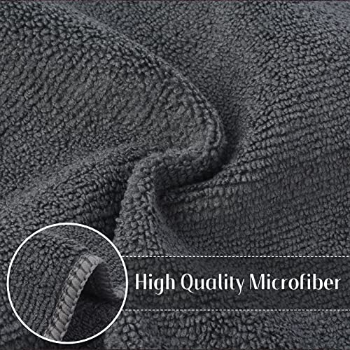 SINLAND Microfiber Cleaning Cloth Super Absorbent Kitchen Dish Cloths Quick Dry No Streak Dish Rags Glass Cloths 12inchx12inch 12 Pack Grey - color: Grey