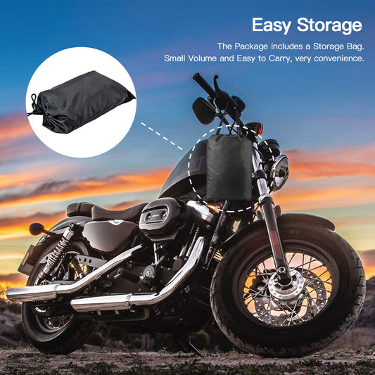 Silver Motorcycle Cover All Season Windproof Waterproof Outdoor Protection for Honda Scooter Tour Bikes Choppers Cruisers - color: Black-Silver, size: XX-Large(104"*41*49inch)