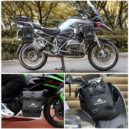 Motorcycle Rear Rack Bag 8L Waterproof Motorcycle Tail Bag PVC Pannier for Motorbike, Dirt Bike, Bicycle and Camping