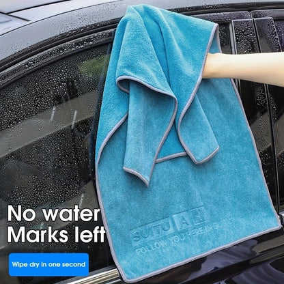 Extra Large Car Cleaning Towel - 13.7" x 30" High Absorbency Microfiber Cloth for Streak-Free Drying, Detailing Windows & Dashboard, RV, Motorcycle, Boat - Dark Blue